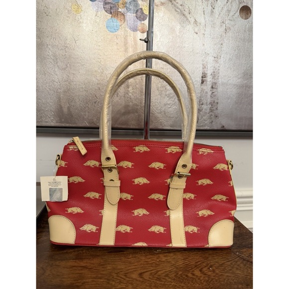 Collegiate Outfitters Handbags - Arkansas Razorbacks Red & Gold Satchel Handbag